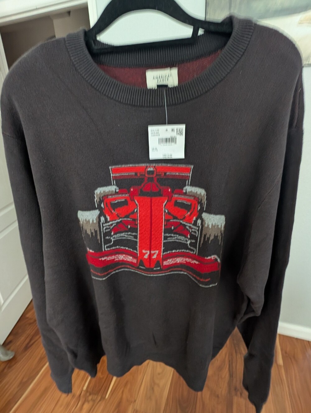 American Eagle Outfitters Cotton Racing Graphic Crew Neck Sweater X Large Nwt ❤️